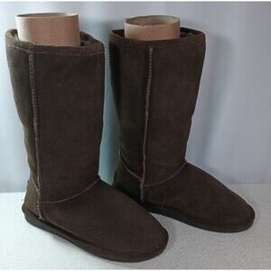 Bjorndal Women’s Size 7 Brown Suede Boots Faux Fur Lined Slip-On Comfort Warm
